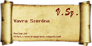 Vavra Szeréna névjegykártya